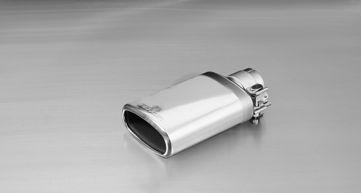 Audi A3 1.8T Turbo rear silencer back box - Remus, 142x72 mm oval chromed tailpipe