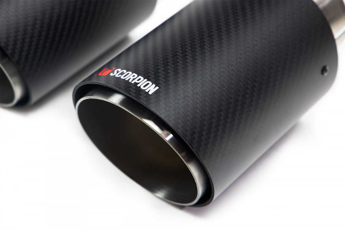 Vauxhall Corsa D E Scorpion 100mm Ascari Carbon Exhaust Tips 100ASC1