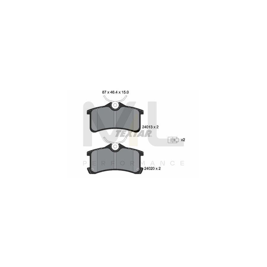 Ford Escort Mk1 Mk2, Capri, Cortina, Triumph, MG, Jaguar, Rover - TEXTAR 2401301 Brake Pads (No Wear Sensor)