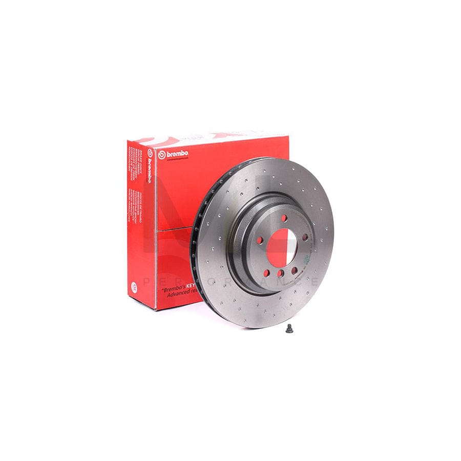 Brembo 09.A599.1X Brake Disc Rotor 348mm x 30mm - Drilled & Vented, High-Carbon Coated, 5-Hole with Bolts