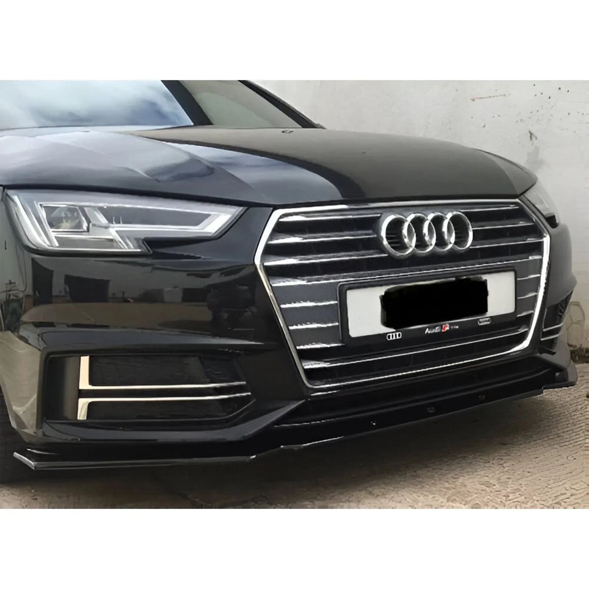 Audi A4 B9 S-Line front splitter 2015-2023, fits factory mounts