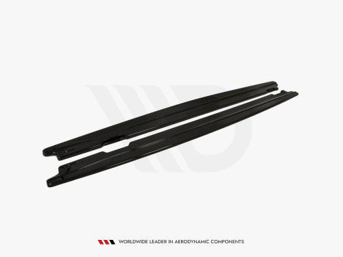 BMW 5 Series E60 E61 M-Pack Side Skirt Diffusers - Maxton Design Gloss Black