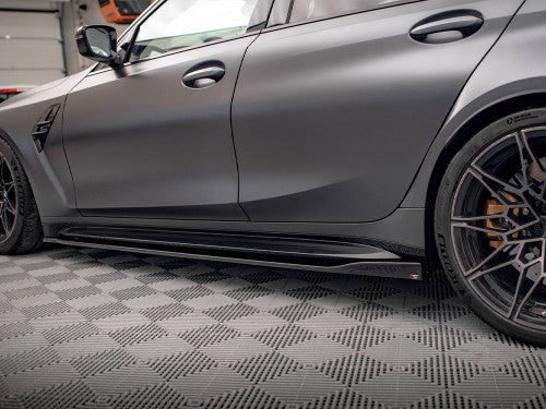 BMW M3 G80 (2021+) Maxton Design V2 Gloss Black Side Skirts Diffusers