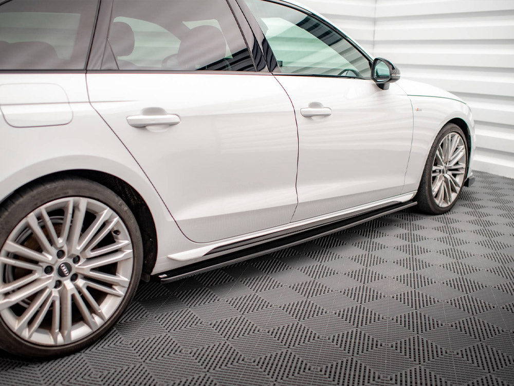 Audi S4 A4 B9 Side Skirts Diffusers - Maxton Design Gloss Black