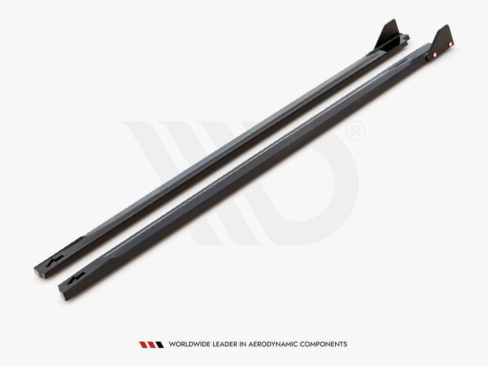 Hyundai Kona N Mk1 (2020-2023) Maxton Design Side Skirts Diffusers V.1 + Flaps, Gloss Black