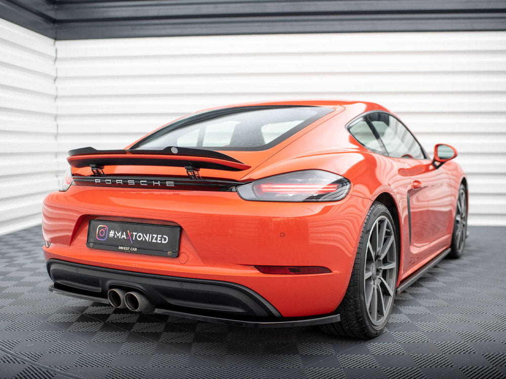 Porsche 718 Cayman 982C spoiler cap set, gloss black, Maxton Design