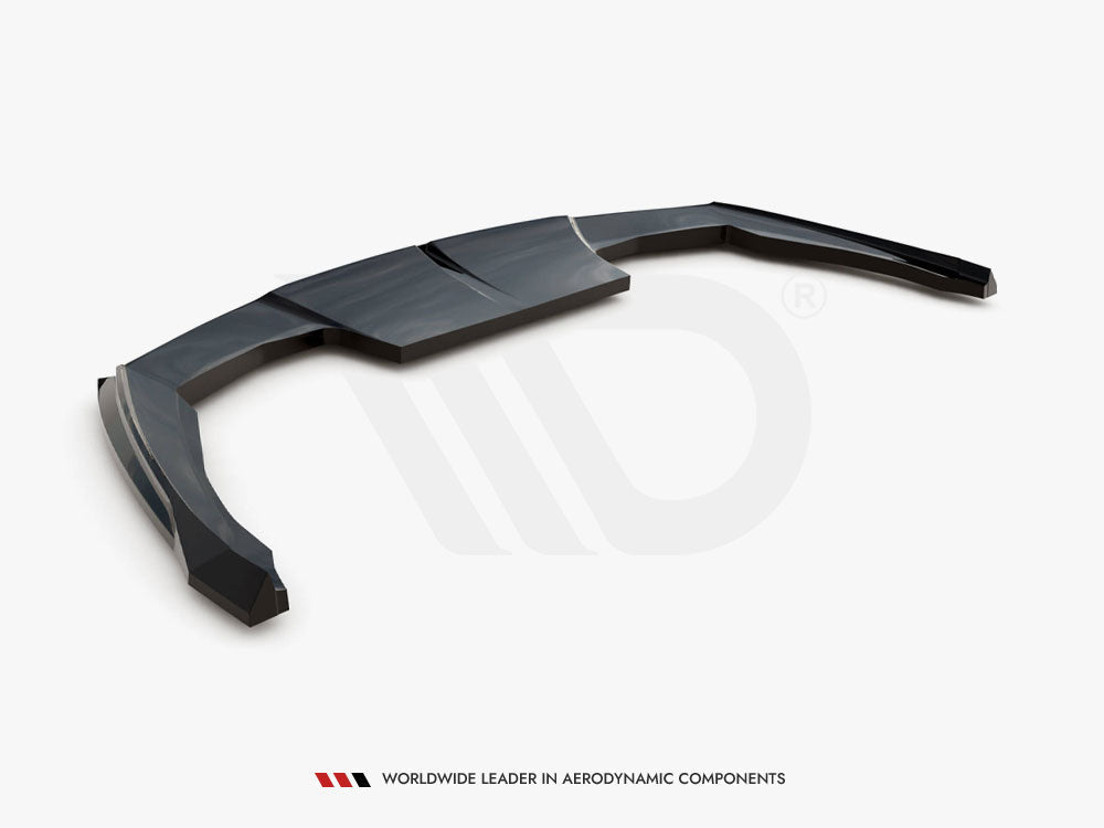 Peugeot 408 Mk1 (2022+) Maxton Design Central Rear Splitter, Gloss Black ABS