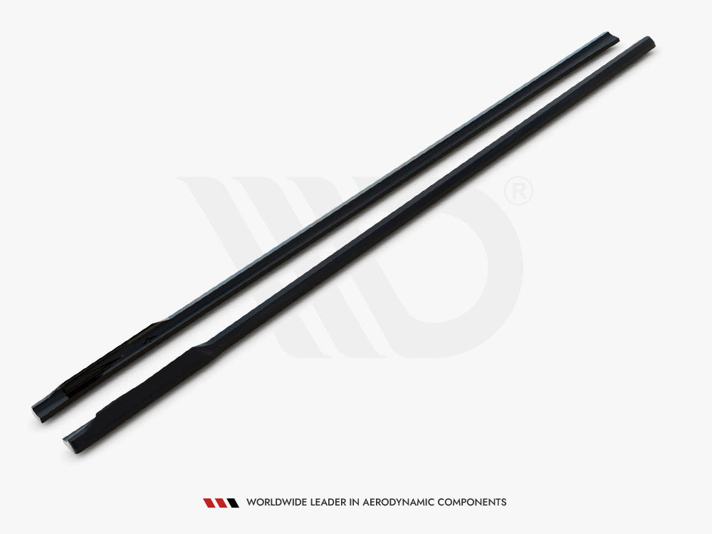 BMW G70 side skirt diffusers, Maxton Design gloss black, MD-G70-SKIRT-DIFF