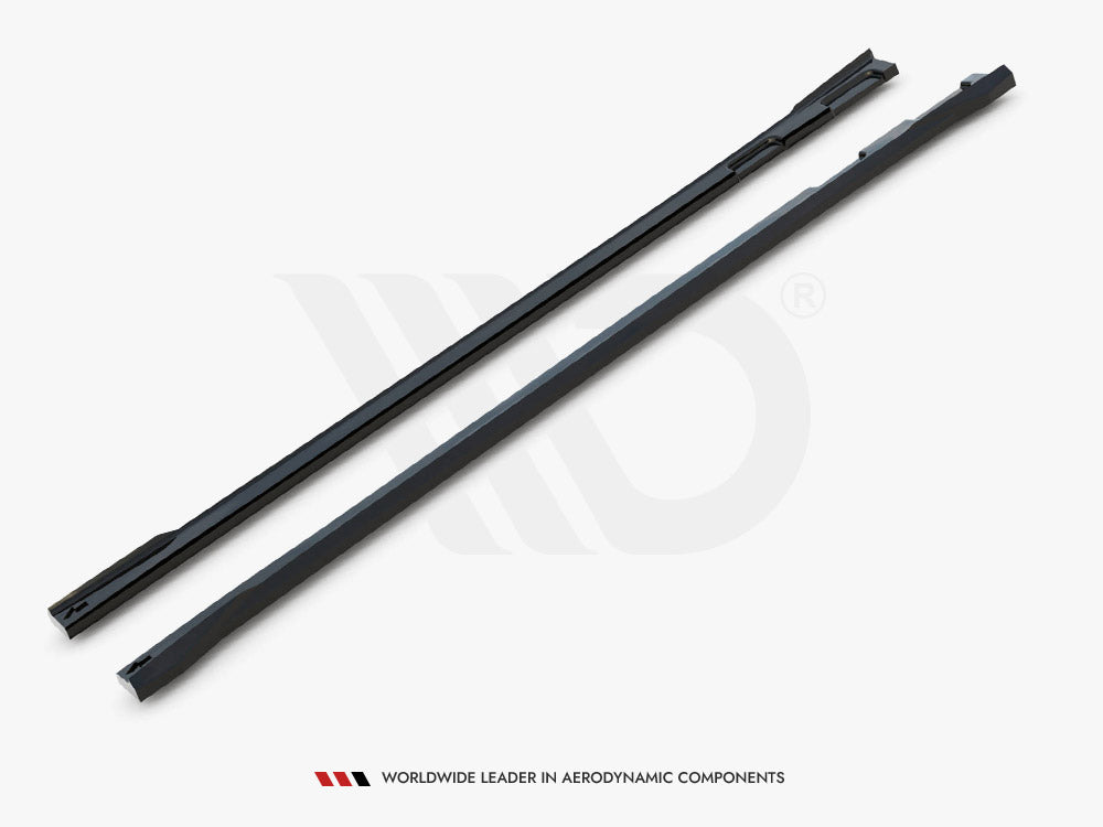 Volvo EX30 Mk1 side skirts diffusers, Maxton Design gloss black ABS set