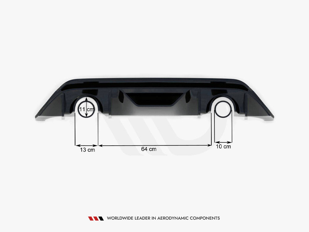 Ford Fiesta Mk8 Mk8.5 ST ST Line Rear Diffuser V3 Maxton Design Gloss Black