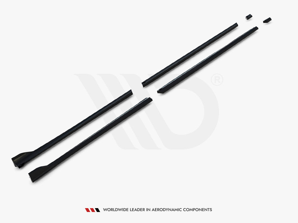 Mercedes V-Class Long AMG-Line W447 Side Skirts Diffusers V.2 Gloss Black