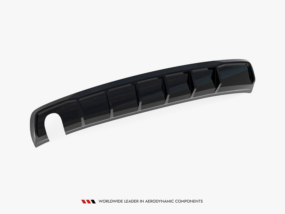 Audi A3 Sedan 8V 2013-2016 rear valance - Maxton Design gloss black, single exhaust