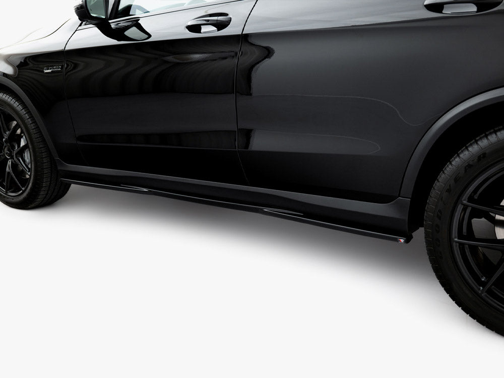 Mercedes-AMG GLC 43 SUV X253 Facelift (2019-2022) Maxton Design Gloss Black Side Skirts Diffusers