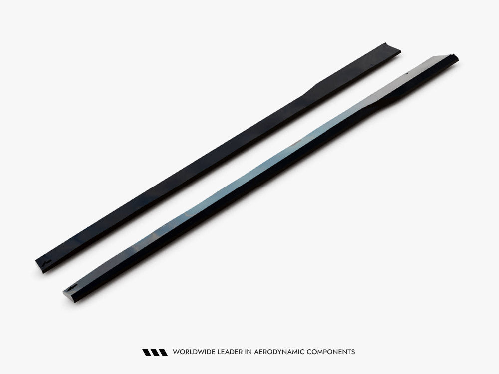Ford Mustang GT Mk7 2023 side skirts diffusers, Maxton Design gloss black