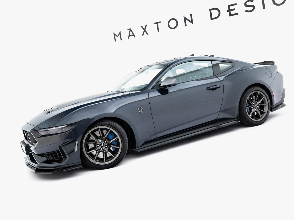 Ford Mustang Dark Horse Mk7 2024 Side Skirt Diffusers, Maxton Design Gloss Black