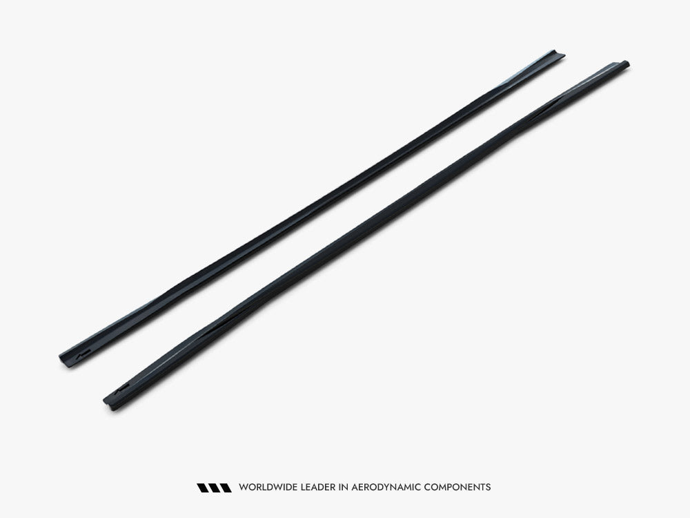 Audi A6 C8 S-Line S6 side skirt diffusers Maxton Design gloss black