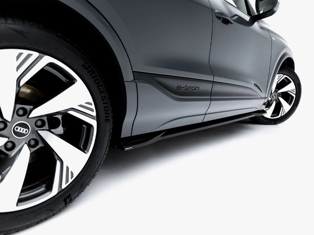 Audi Q6 e-tron Mk1 side skirt diffusers, Maxton Design gloss black