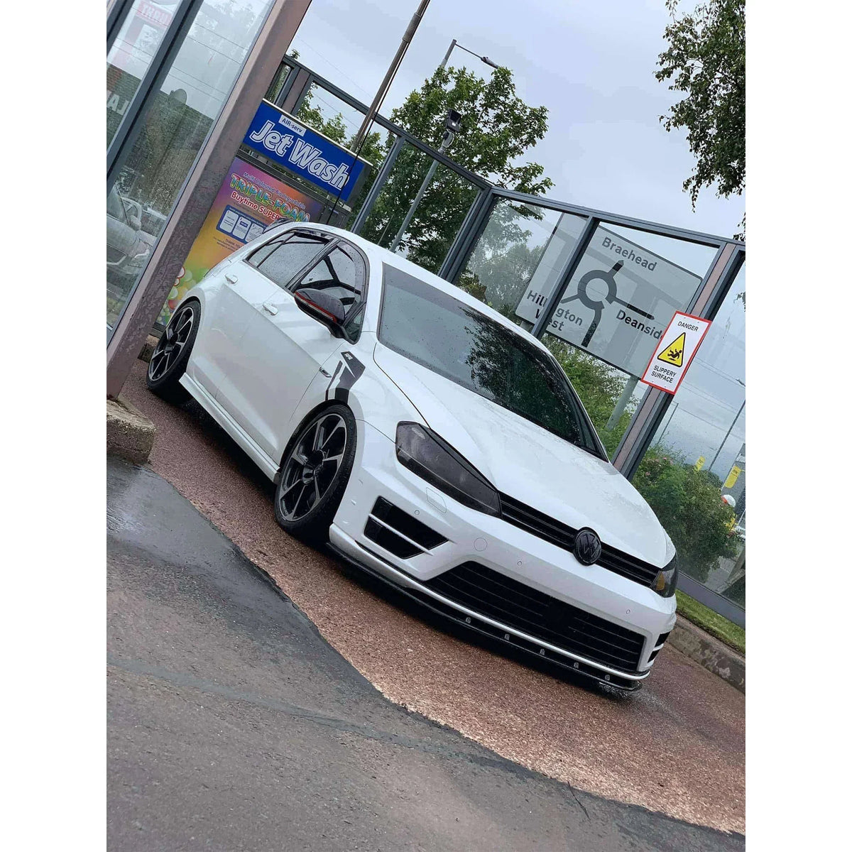 VW Golf MK7 R front splitter, ABS plastic, black gloss