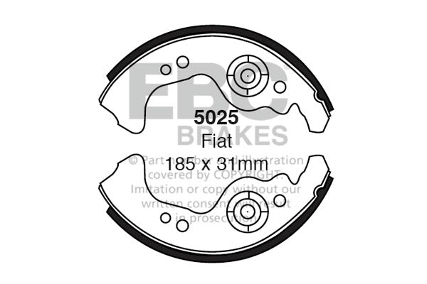 EBC Brake Shoe Replacement Set 5025 for Drum Brake Rear Axles