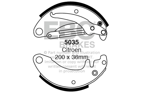 EBC Brake Shoe Replacement Set 5035 for Classic & Performance UK Vehicles