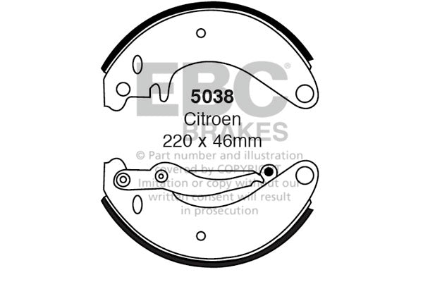 EBC 5038 Brake Shoes for E30, E36, Mk1 Golf, Mk2 Golf, Cortina, Spitfire