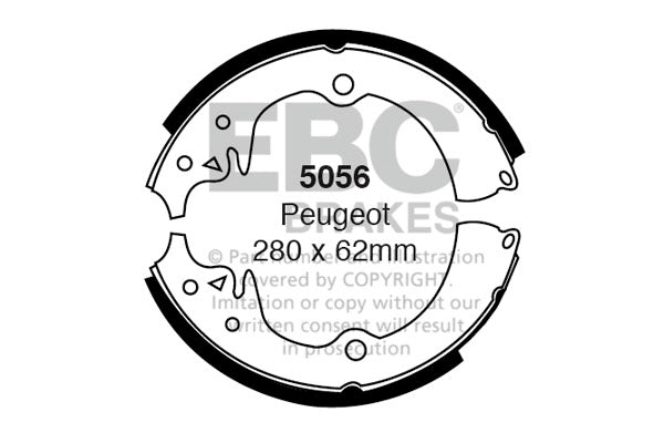 EBC Brake Shoe Replacement Set 5056 for Classic UK-Spec Drum Brakes