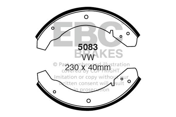 EBC Brake Shoe Replacement Set 5083 for E30, E36, E46, MK2 Golf, MK3 Passat