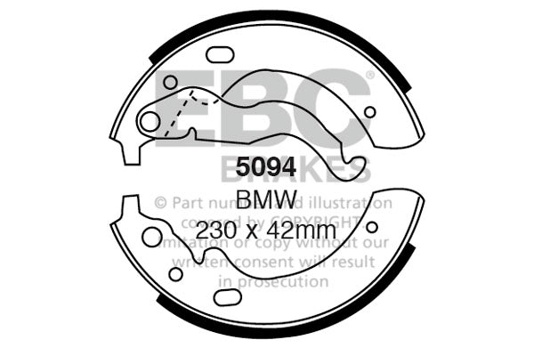 EBC Brake Shoe Replacement Set 5094 for Drum Brake Systems