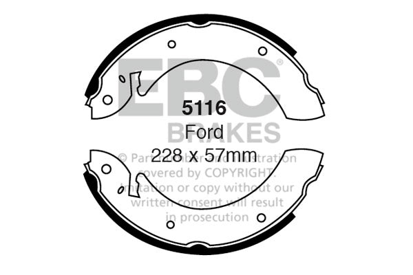 Ford, Vauxhall, BMC, Triumph Drum Brake Shoe Set 5116