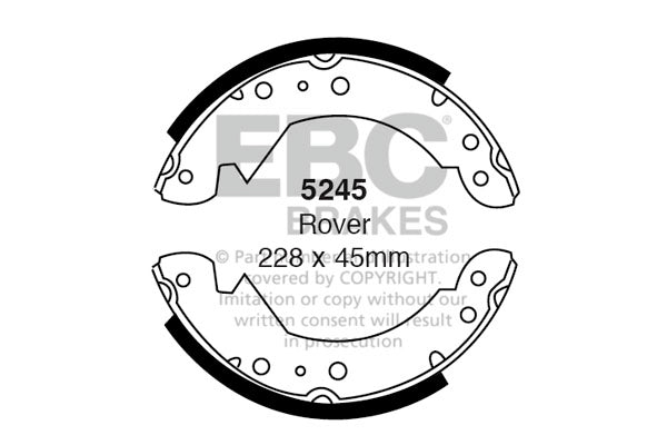 EBC Brake Shoe Replacement Set 5245 for Classic British & European Drum Brakes