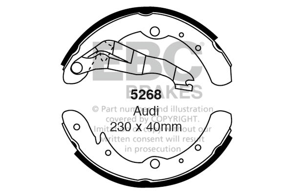 Mini Mk I Mk II Drum Brake Shoes EBC 5268