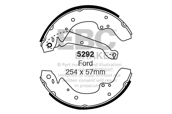 EBC Brake Shoe Replacement Set 5292 for Classic & Performance Drum Brakes