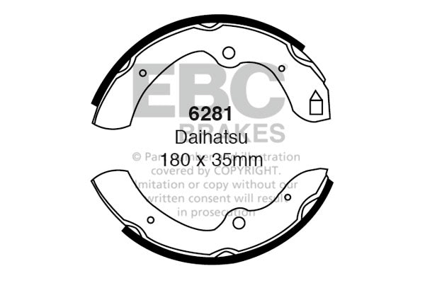EBC Brake Shoe Replacement Set 6281 for Classic & Performance Drum Brakes