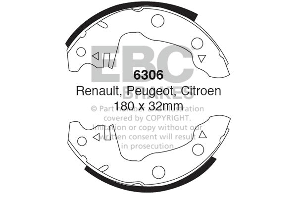 EBC Brake Shoe Replacement Set 6306
