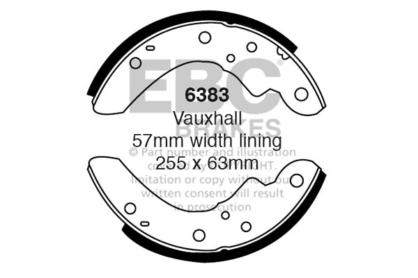 EBC Brake Shoe Replacement Set 6383 for Classic & Vintage Drum Brakes