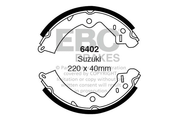 EBC 6402 Brake Shoe Replacement Set for Classic British & European Cars