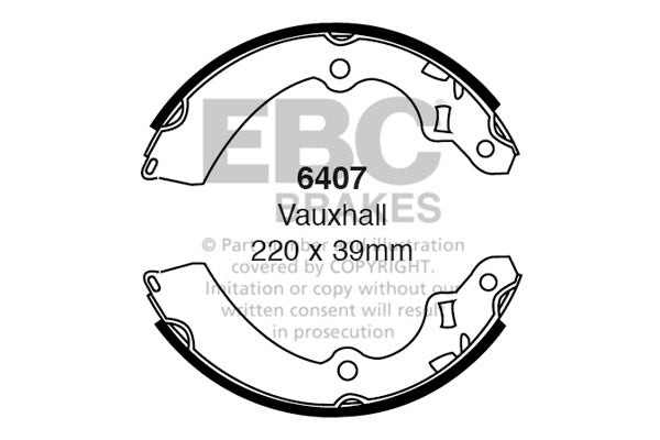 Mini, Escort, Triumph 7-inch or 8-inch drum brake shoe set EBC 6407