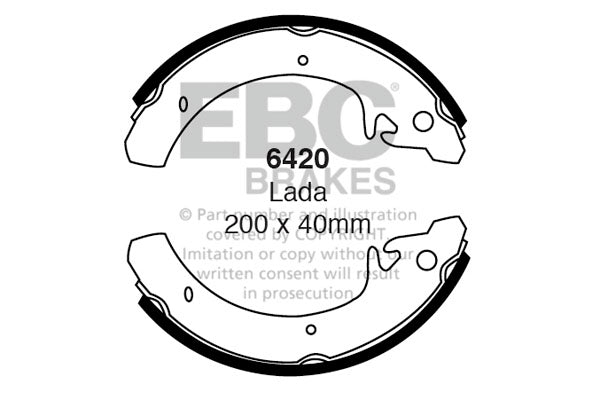 EBC Brake Shoe Replacement Set 6420 for Classic UK Drum Brakes