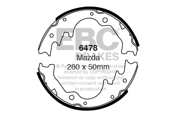 EBC Brake Shoe Set 6478 for E30, E36, E46, MK2 Golf, MK3 Passat, B5 Passat