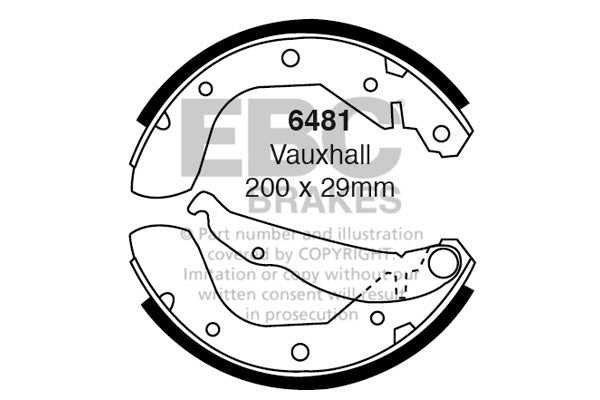 EBC Brake Shoe Replacement Set 6481 for E30, E36, E46, MK2 Golf, MX-5 NA