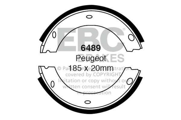 EBC Brake Shoe Set 6489 for E30, E36, E46, MK2 Golf, MX-5 NA/NB drum axles