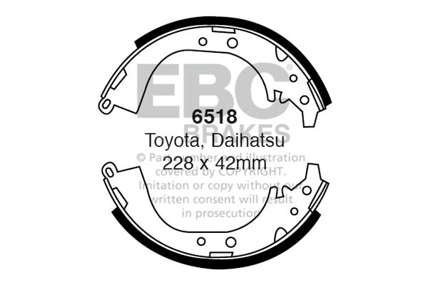 EBC 6518 Brake Shoe Set for Classic British & European Drum Brakes