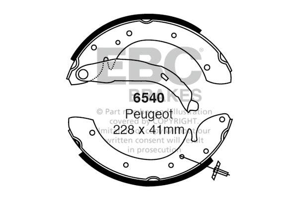 EBC 6540 Brake Shoe Replacement Set for Classic & Performance Vehicles