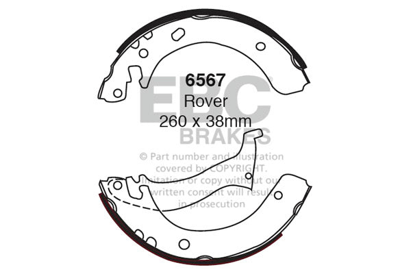 EBC 6567 Brake Shoe Set for E30, E36, E46, MK2 Golf, MK3 Passat
