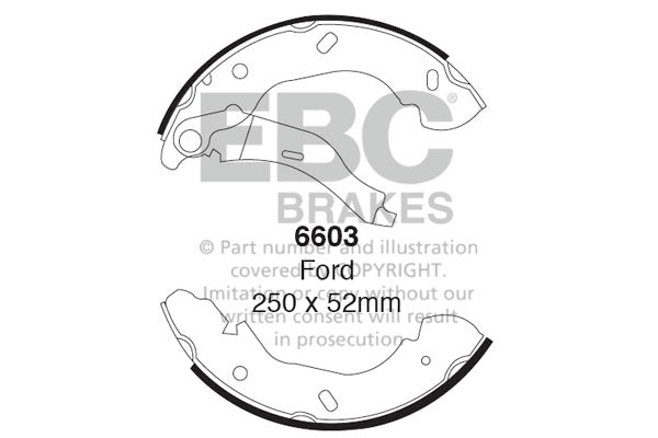 EBC Brake Shoe Replacement Set 6603 for Classic & Competition Drum Brakes