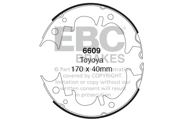 Mini, Escort, Triumph 7in 8in drum brake shoes EBC 6609