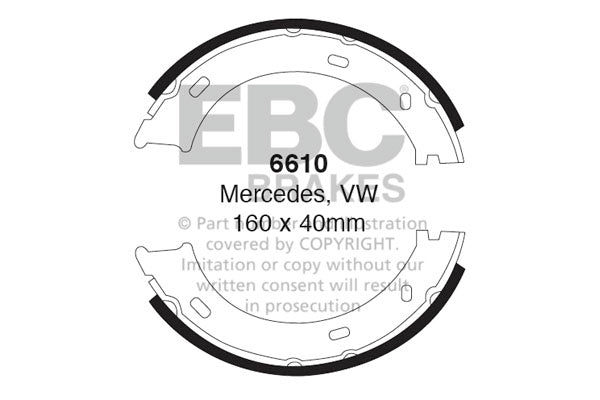EBC Brake Shoe Replacement Set 6610 for Classic & Performance Drum Brakes