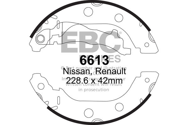 Mini Mk I Mk II Brake Shoe Replacement Set 6613