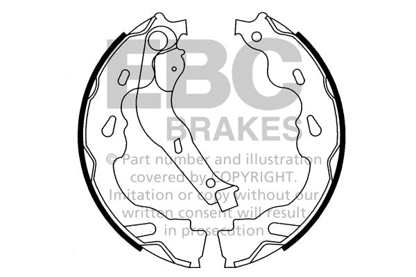 Mini Mk I Mk II Drum Brake Shoes EBC 6614