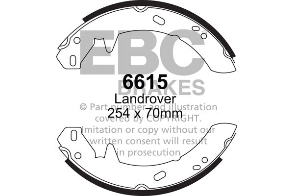 EBC Brake Shoe Replacement Set 6615 for Classic & Vintage Drum Brakes